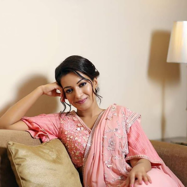 Hot Actress Catherine Tresa Photo Shoot In Pink Saree 4